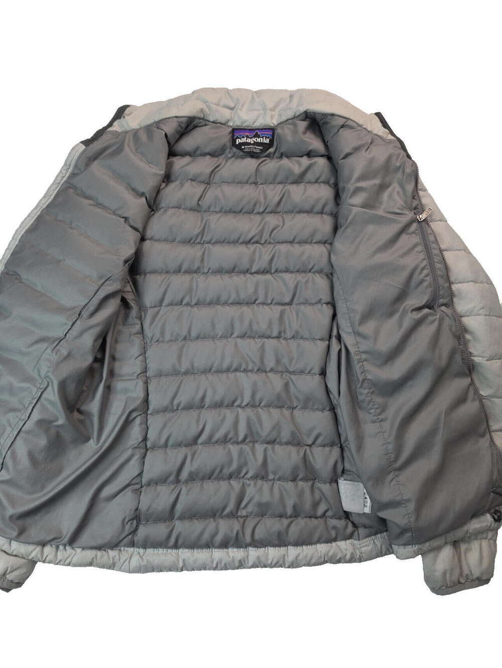 Patagonia Nano Puff Silver Gray Goose Down Sweater Puffer Jacket Womens Medium M - Picture 5 of 7
